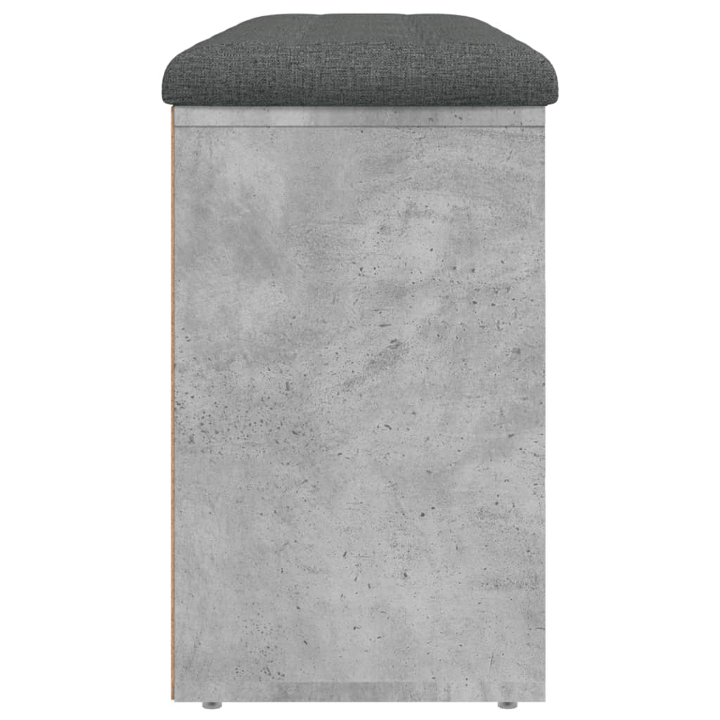 skobænk 102x32x50 cm konstrueret træ betongrå - Image 6