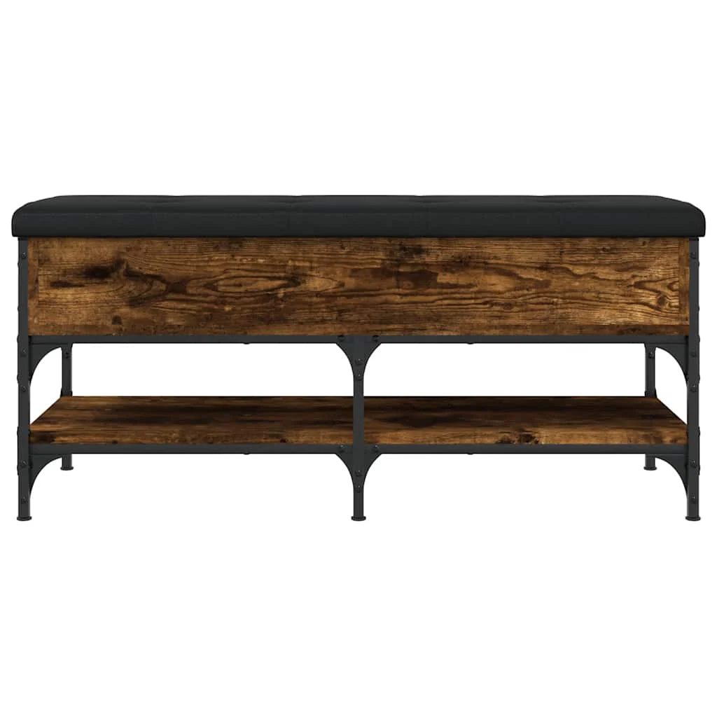 skobænk 102x42x45 cm konstrueret træ røget egetræsfarve - Image 7