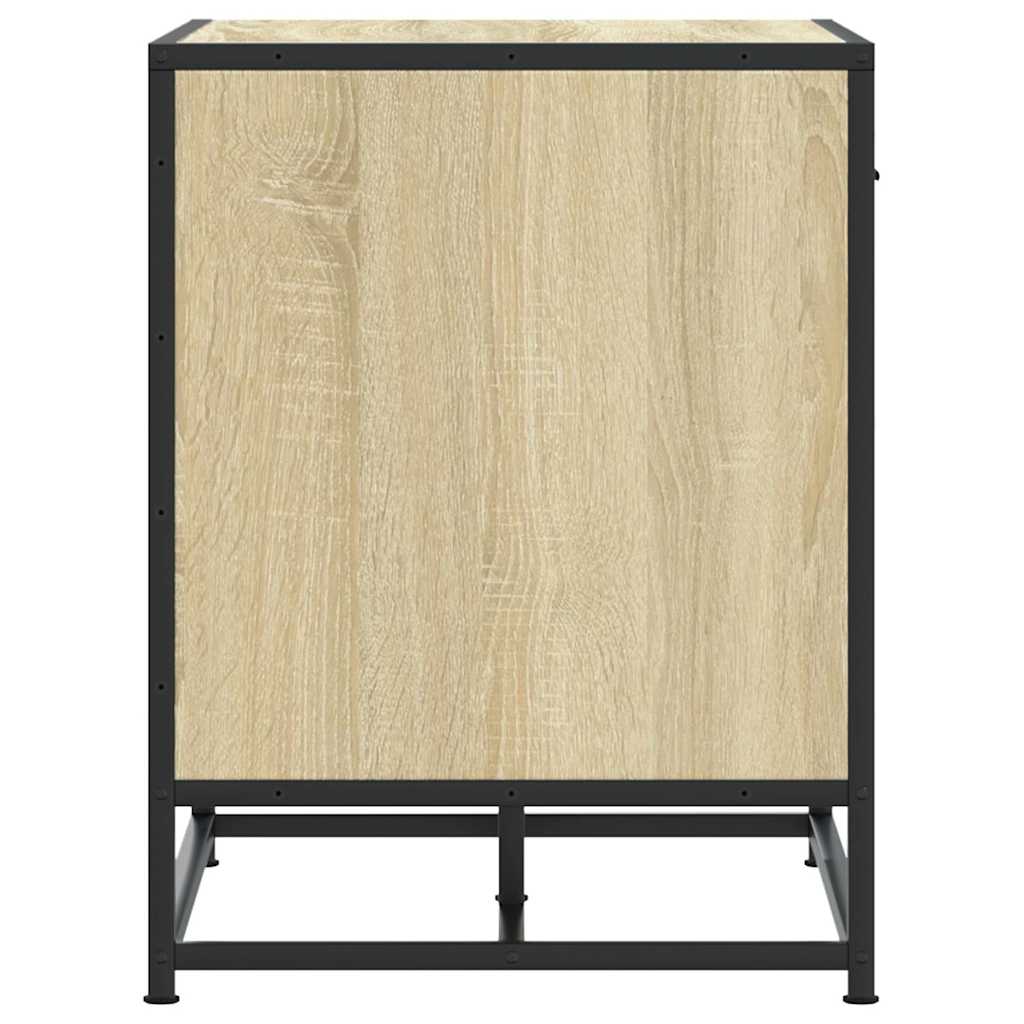 skobænk 60x40x53,5 cm konstrueret træ og metal sonoma-eg - Image 5