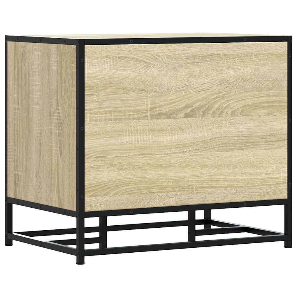 skobænk 60x40x53,5 cm konstrueret træ og metal sonoma-eg - Image 6