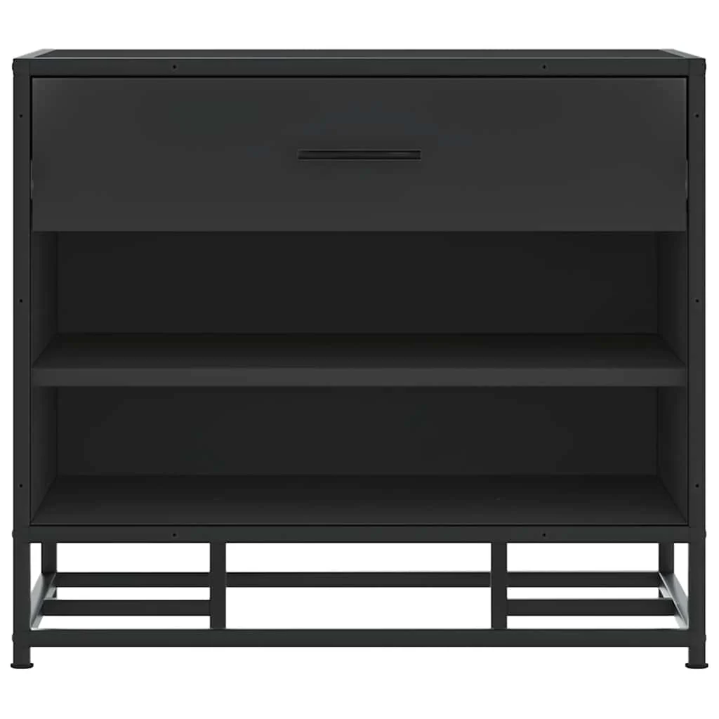 skobænk 60x40x53,5 cm konstrueret træ og metal sort - Image 4