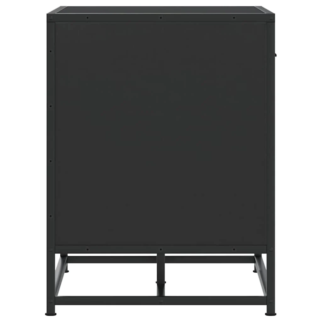 skobænk 60x40x53,5 cm konstrueret træ og metal sort - Image 5