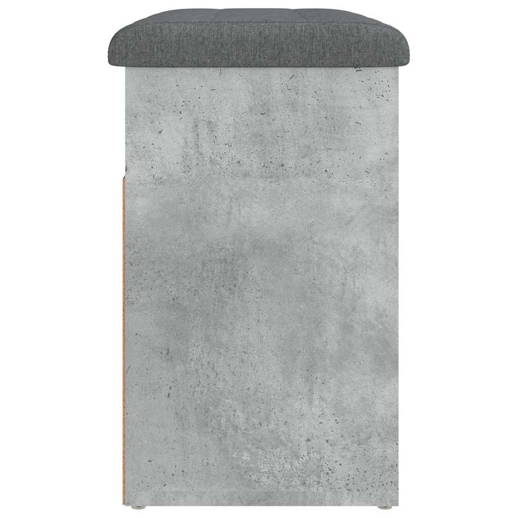 skobænk 62x32x50 cm konstrueret træ betongrå - Image 7