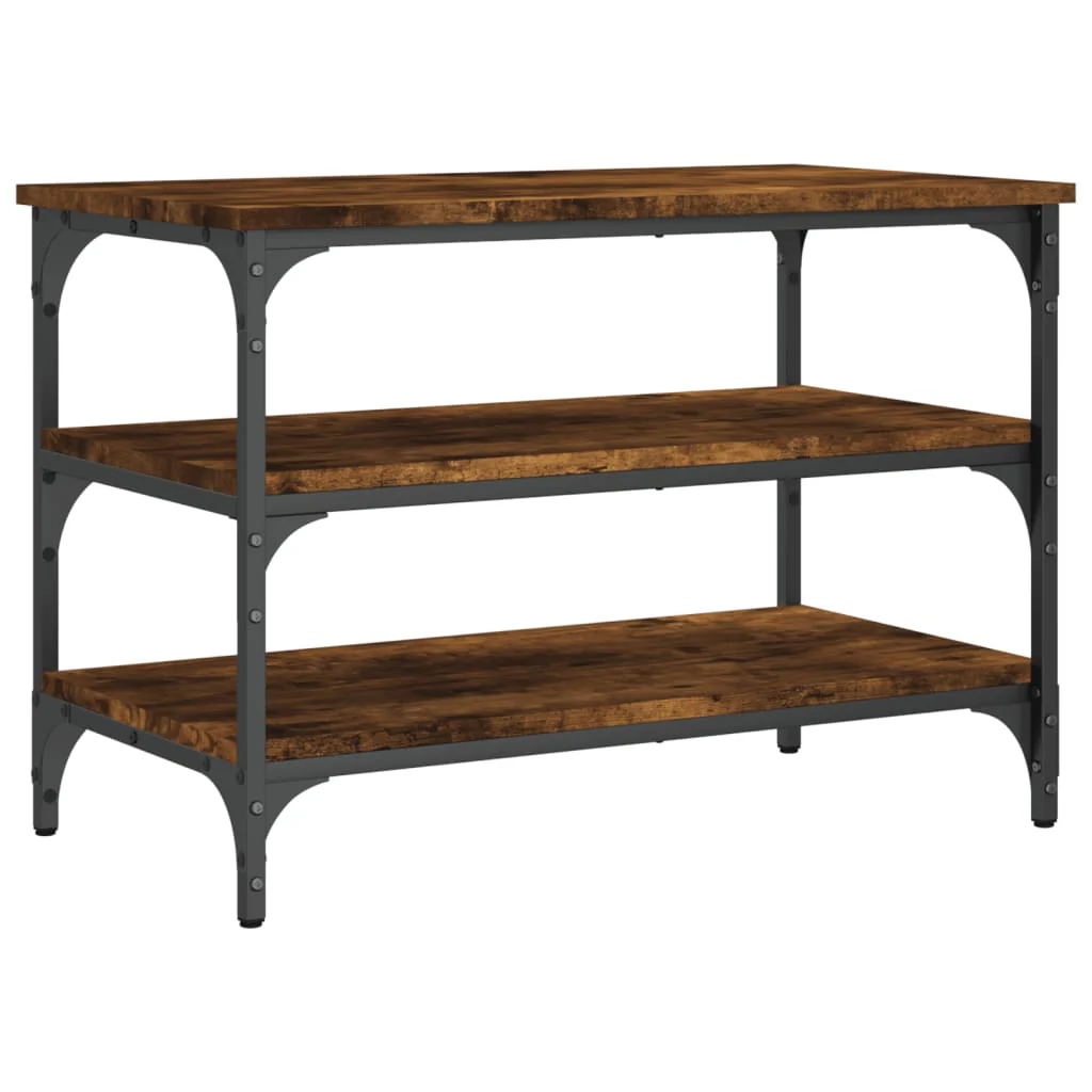 skobænk 70x38,5x49 cm konstrueret træ røget egetræsfarve - Image 7