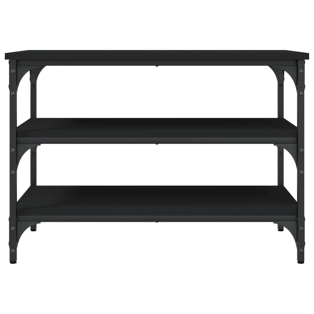 skobænk 70x38,5x49 cm konstrueret træ sort - Image 5