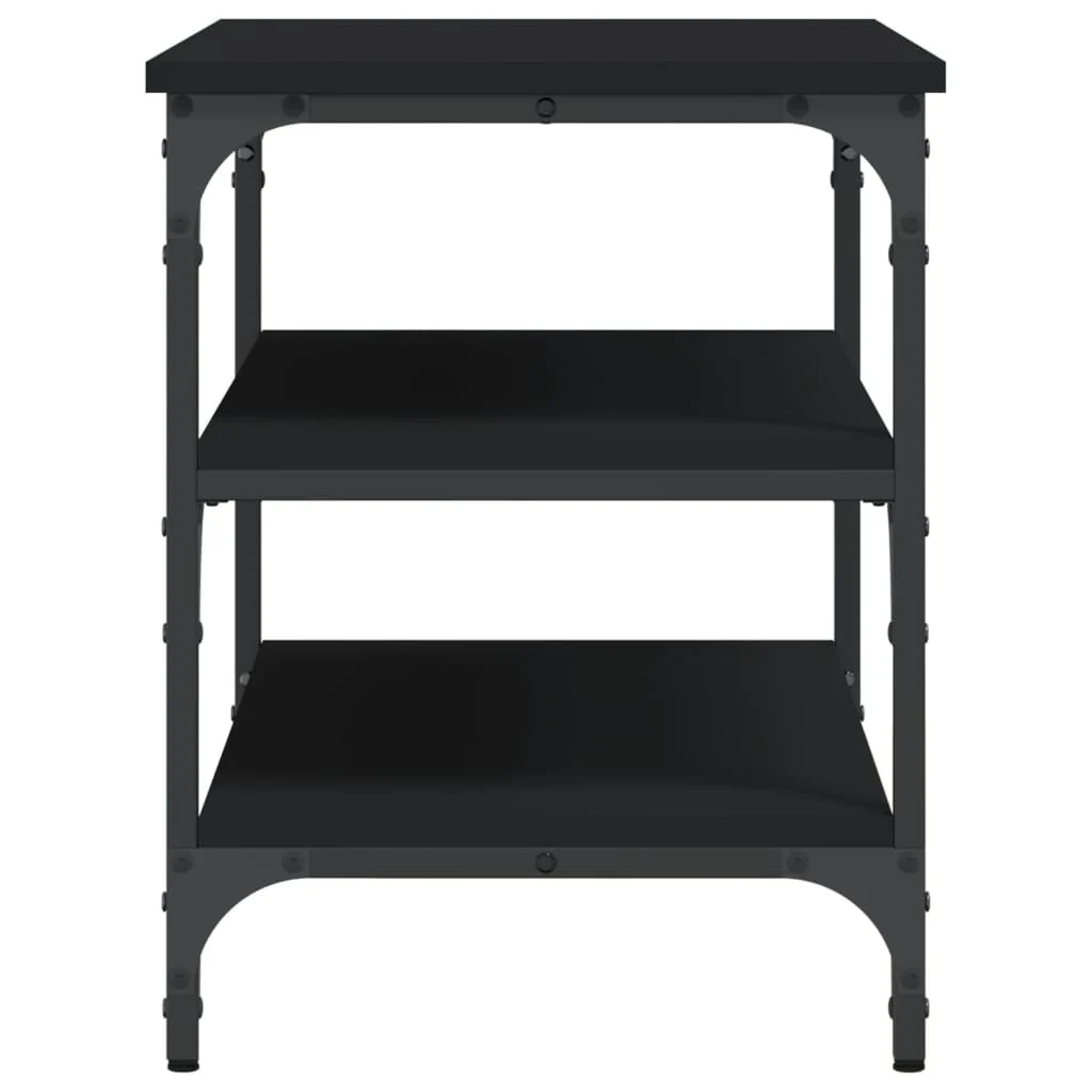 skobænk 70x38,5x49 cm konstrueret træ sort - Image 6