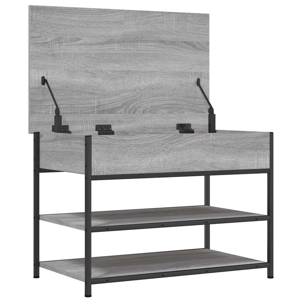 skobænk 70x42,5x50 cm konstrueret træ grå sonoma-eg - Image 6
