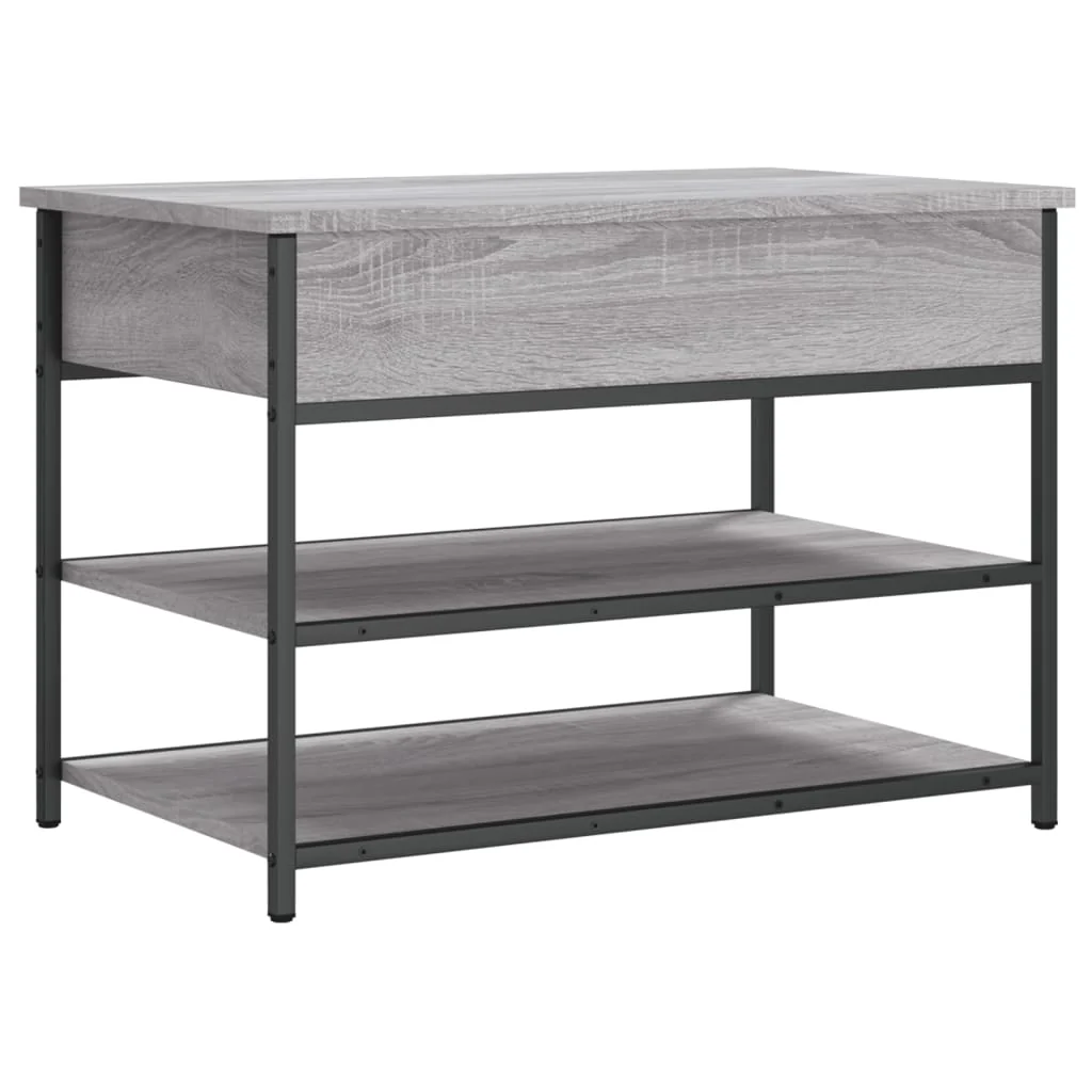 skobænk 70x42,5x50 cm konstrueret træ grå sonoma-eg - Image 8