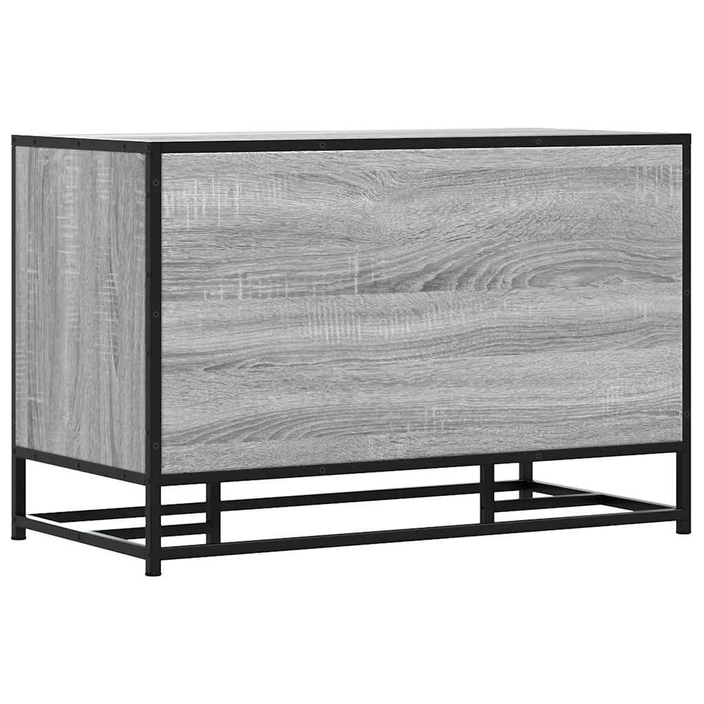 skobænk 80x40x53,5 cm konstrueret træ og metal grå sonoma-eg - Image 6