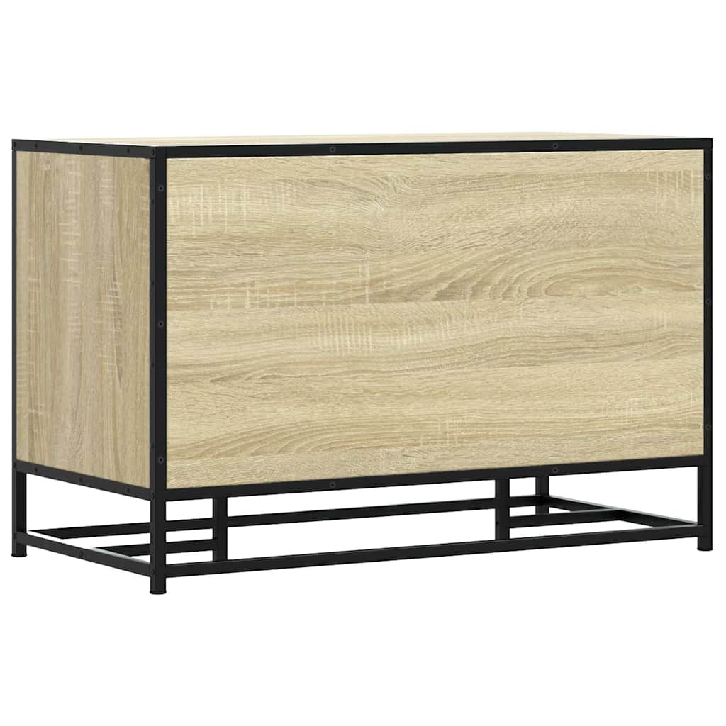 skobænk 80x40x53,5 cm konstrueret træ og metal sonoma-eg - Image 6