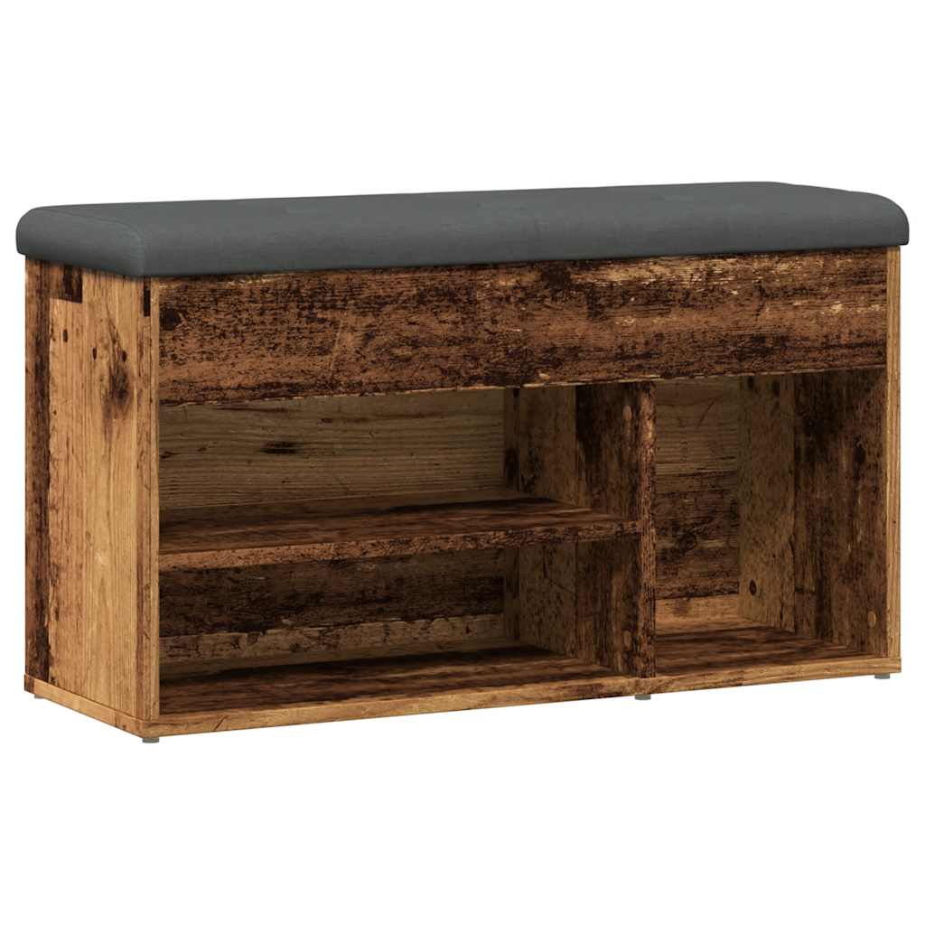 skobænk 82x32x45,5 cm konstrueret træ antikt træ - Image 2