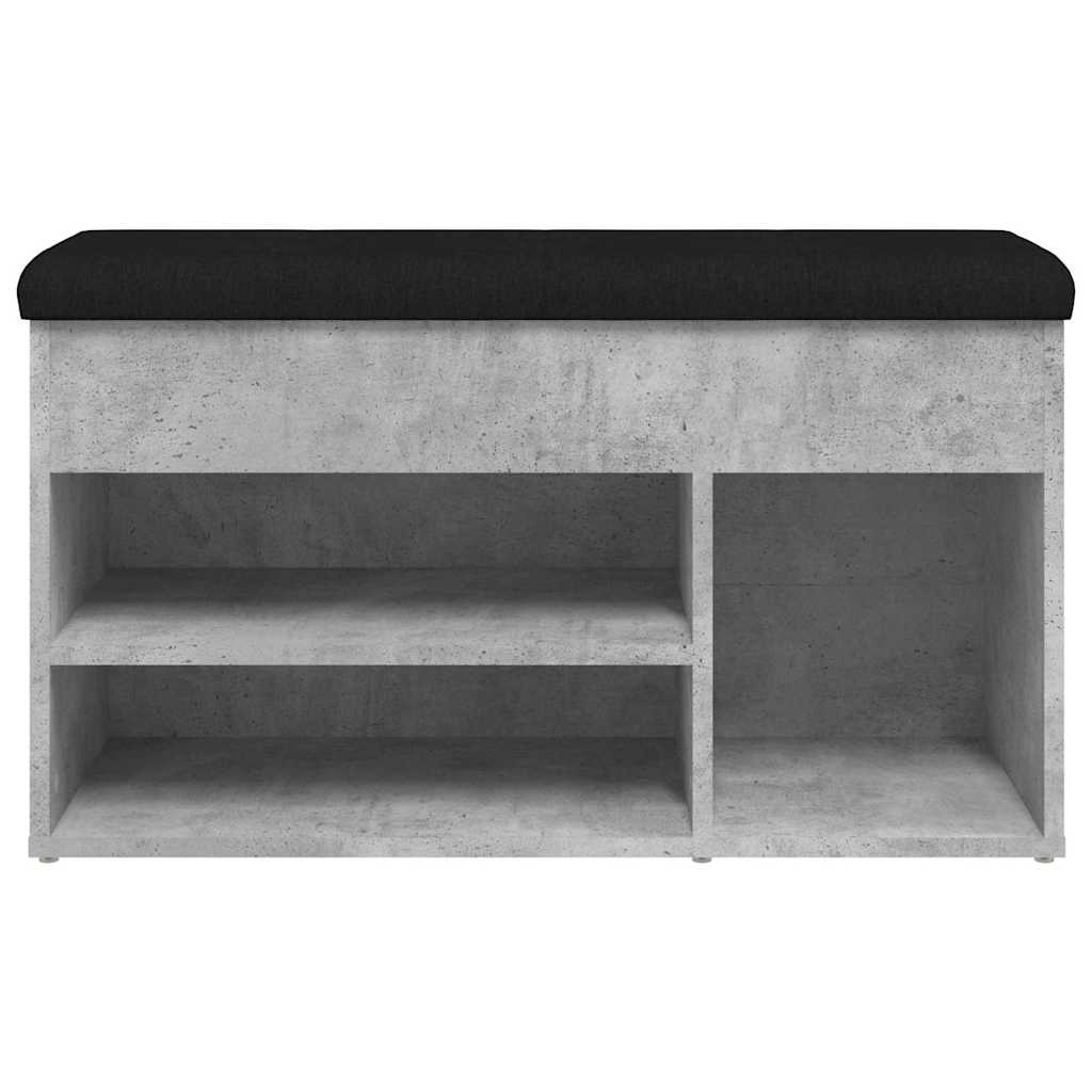 skobænk 82x32x45,5 cm konstrueret træ betongrå - Image 6