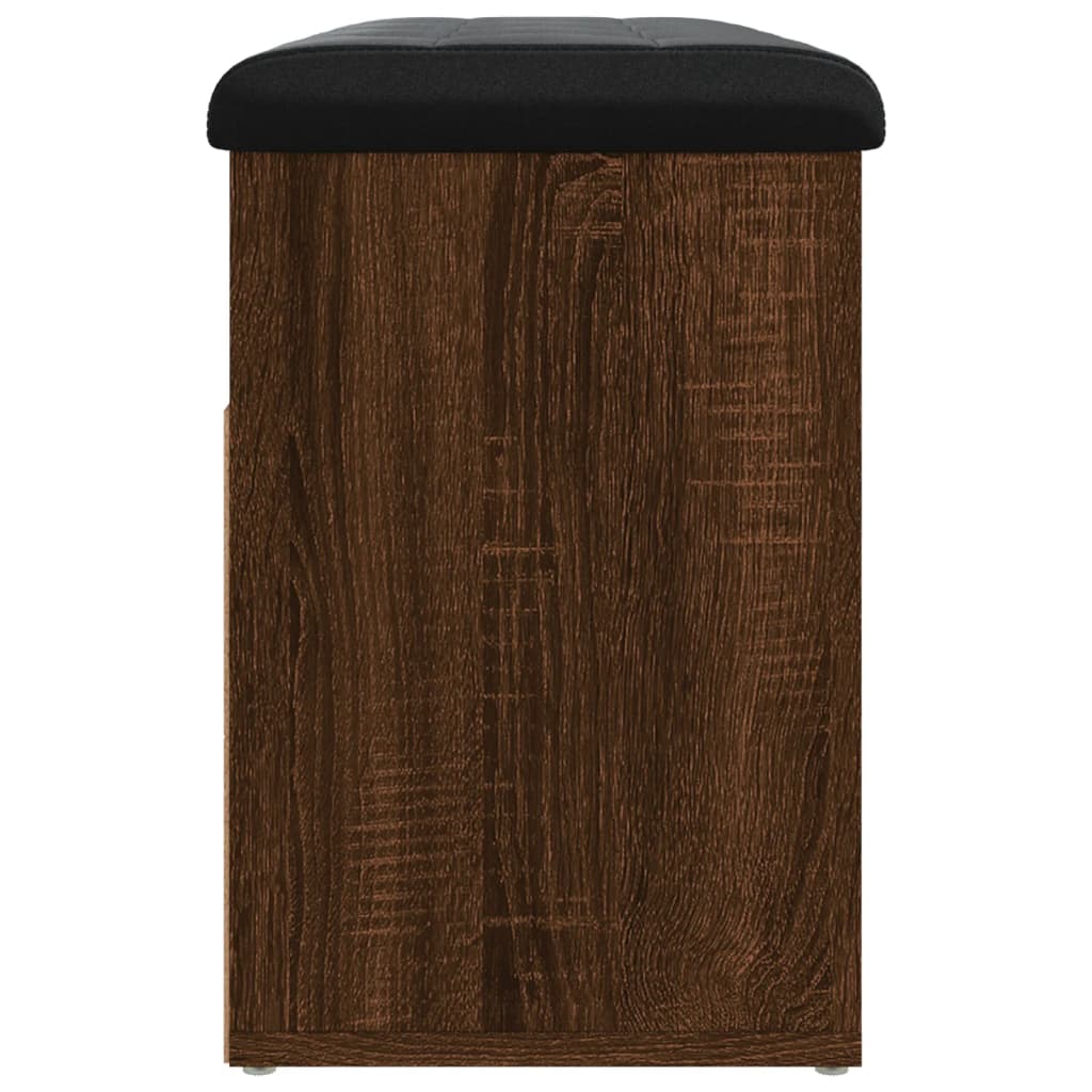skobænk 82x32x45,5 cm konstrueret træ brun egetræsfarve - Image 7