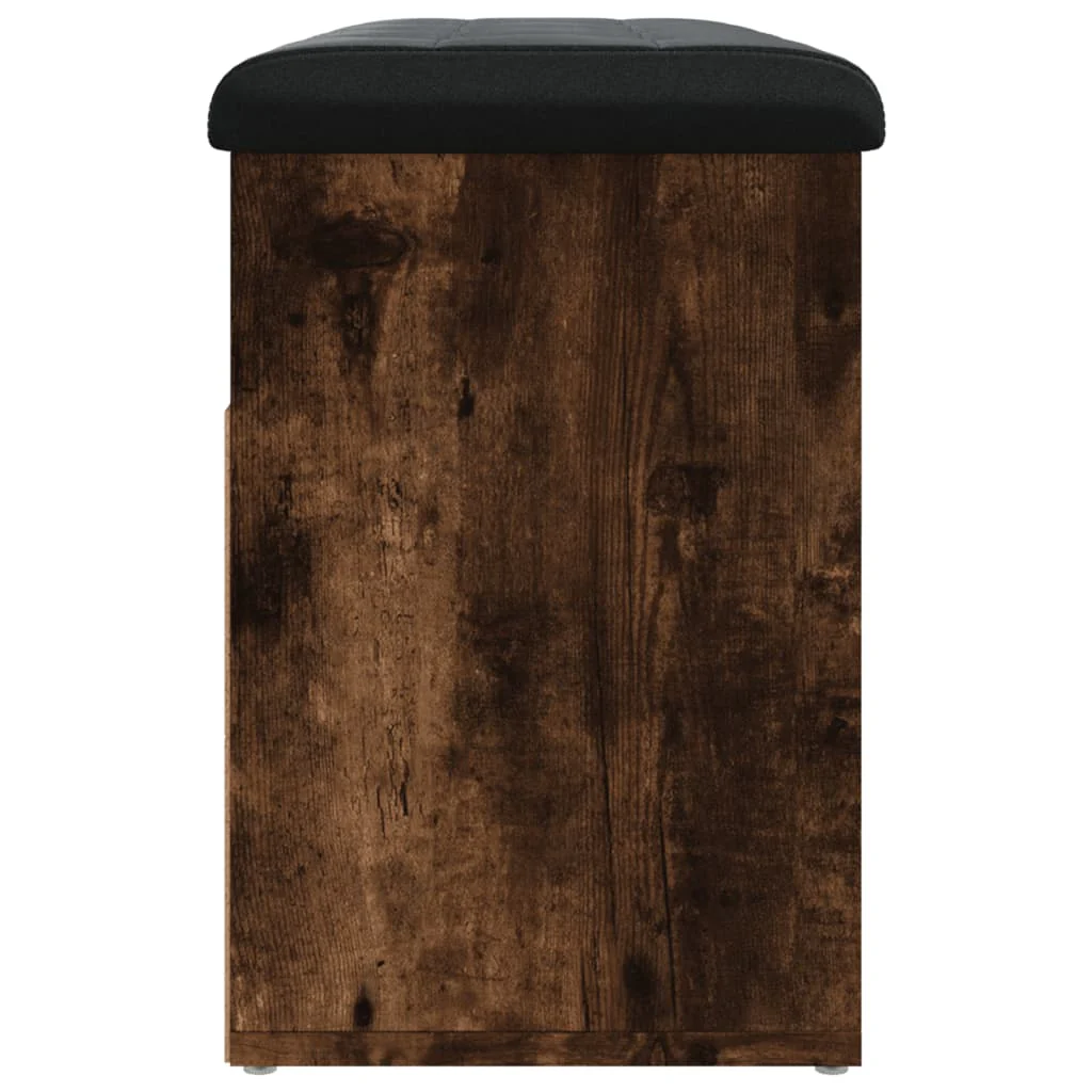skobænk 82x32x45,5 cm konstrueret træ røget egetræsfarve - Image 7