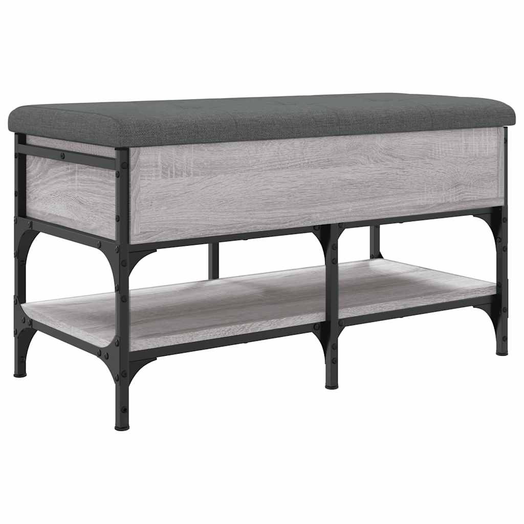 skobænk 82x42x45 cm konstrueret træ grå sonoma-eg - Image 2