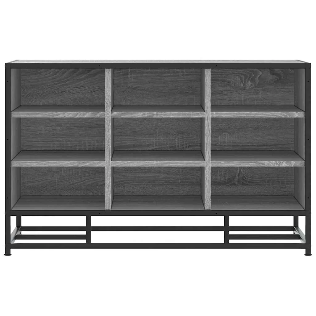 skobænk 84x40x53,5 cm konstrueret træ og metal grå sonoma-eg - Image 4