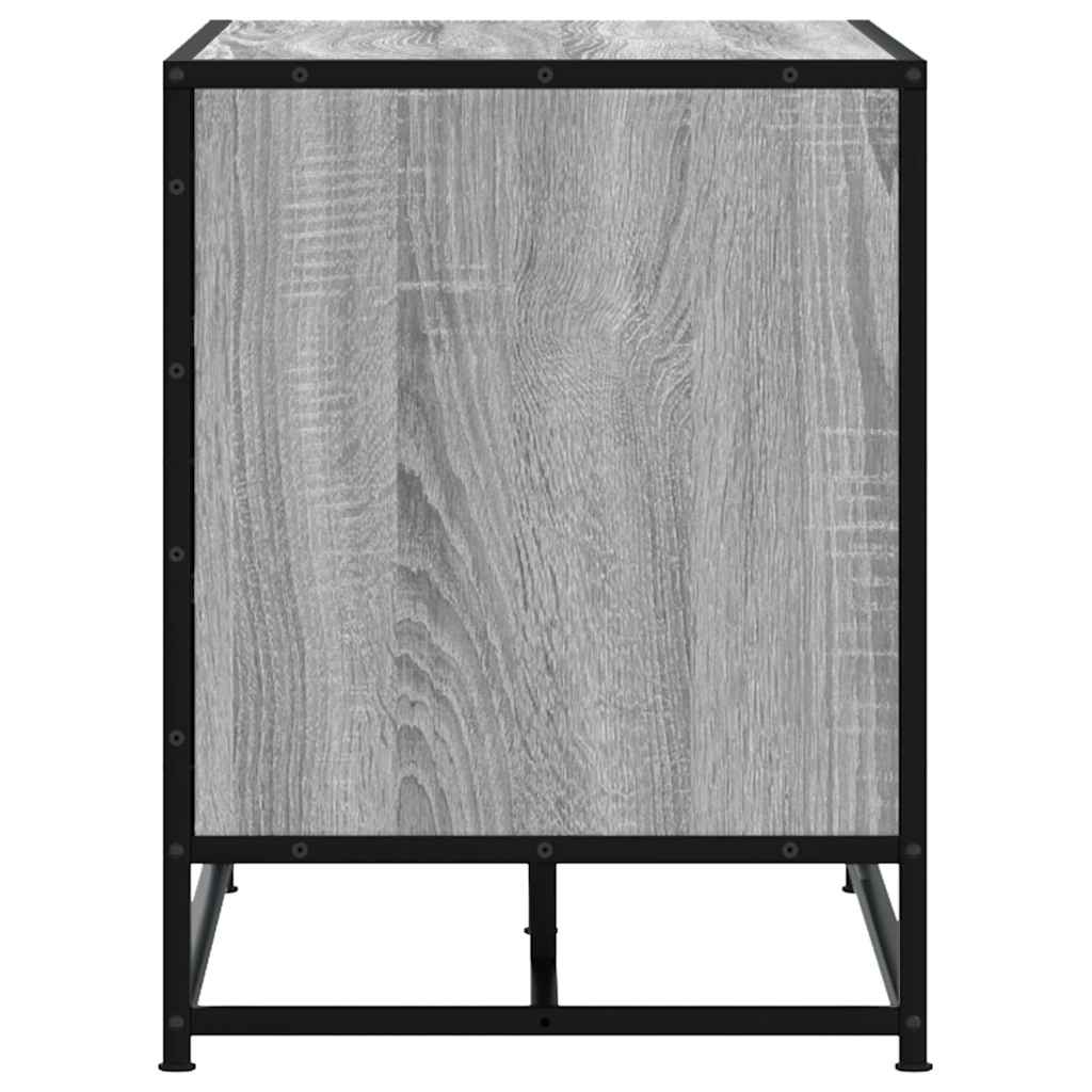 skobænk 84x40x53,5 cm konstrueret træ og metal grå sonoma-eg - Image 5
