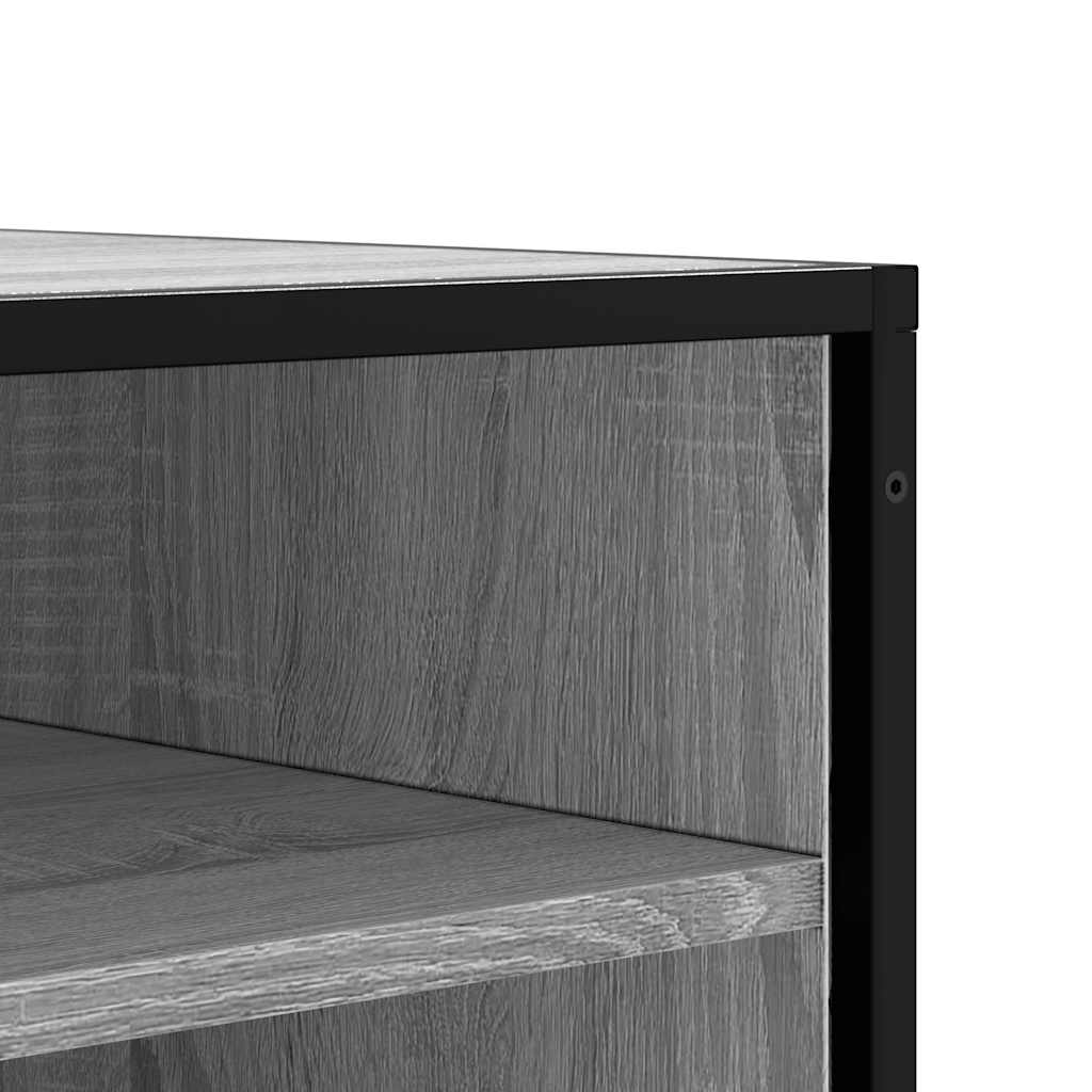 skobænk 84x40x53,5 cm konstrueret træ og metal grå sonoma-eg - Image 7