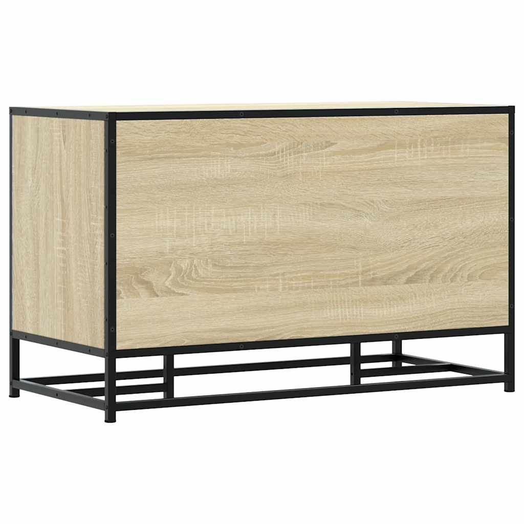 skobænk 84x40x53,5 cm konstrueret træ og metal sonoma-eg - Image 6
