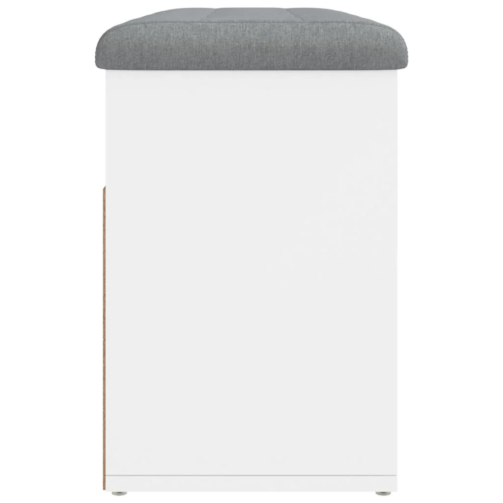 skobænk hvid 82x32x45,5 cm konstrueret træ - Image 7