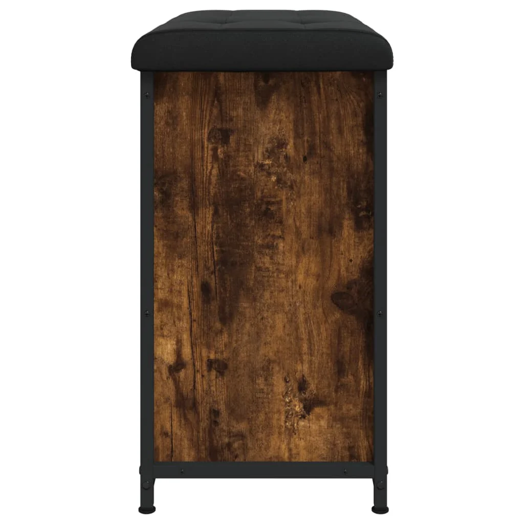 skobænk med vippeskuffe 62x32x56 cm røget egetræsfarve - Image 7