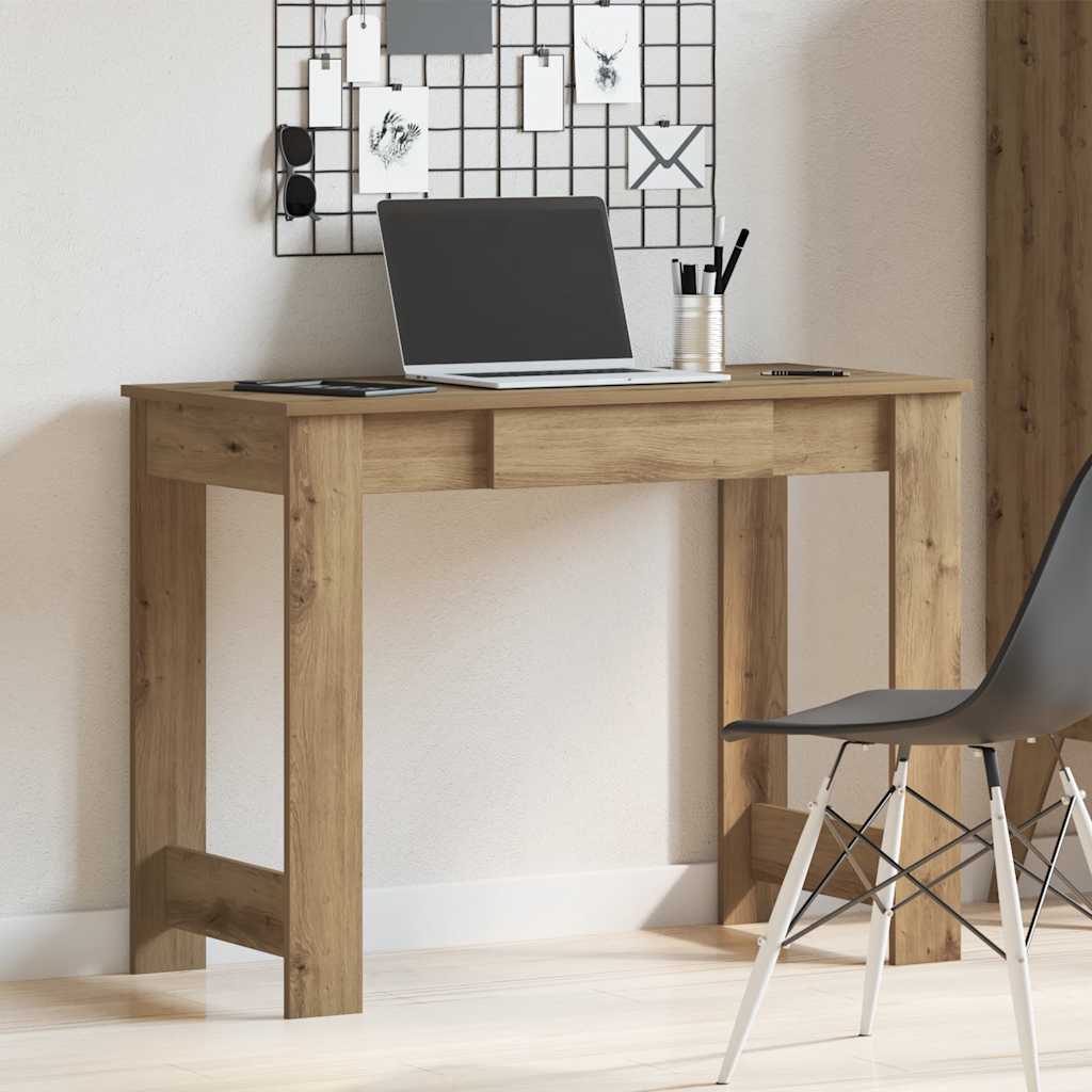 skrivebord 100x45x75 cm konstrueret træ kunsteg - Image 3