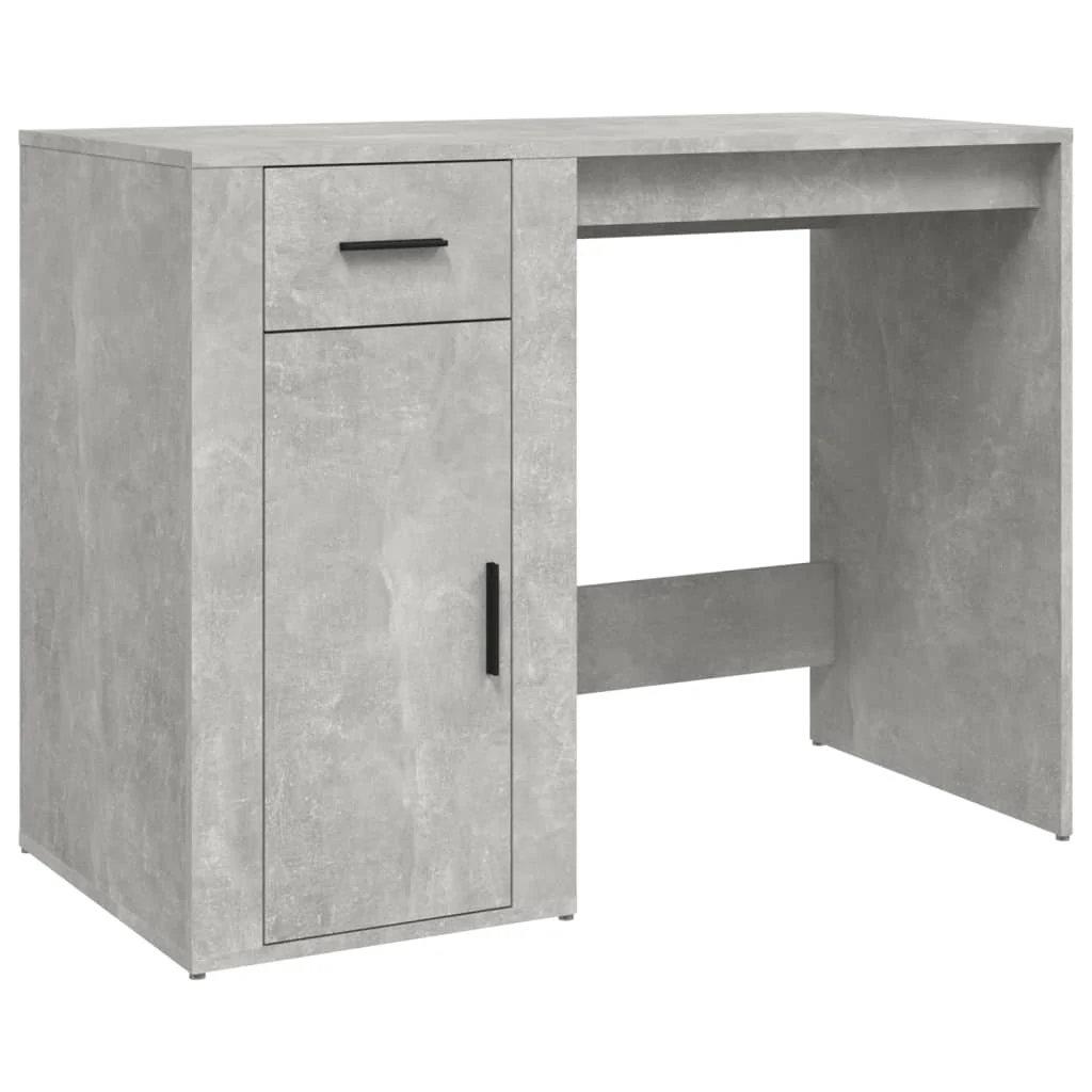 skrivebord 100x49x75 cm konstrueret træ betongrå - Image 2
