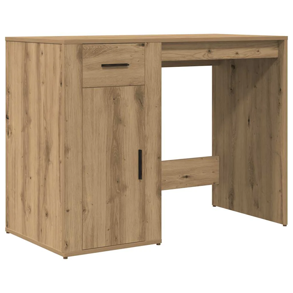 skrivebord 100x49x75 cm konstrueret træ kunsteg - Image 2