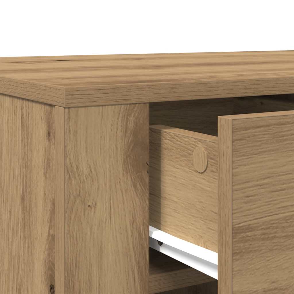 skrivebord 100x49x75 cm konstrueret træ kunsteg - Image 8