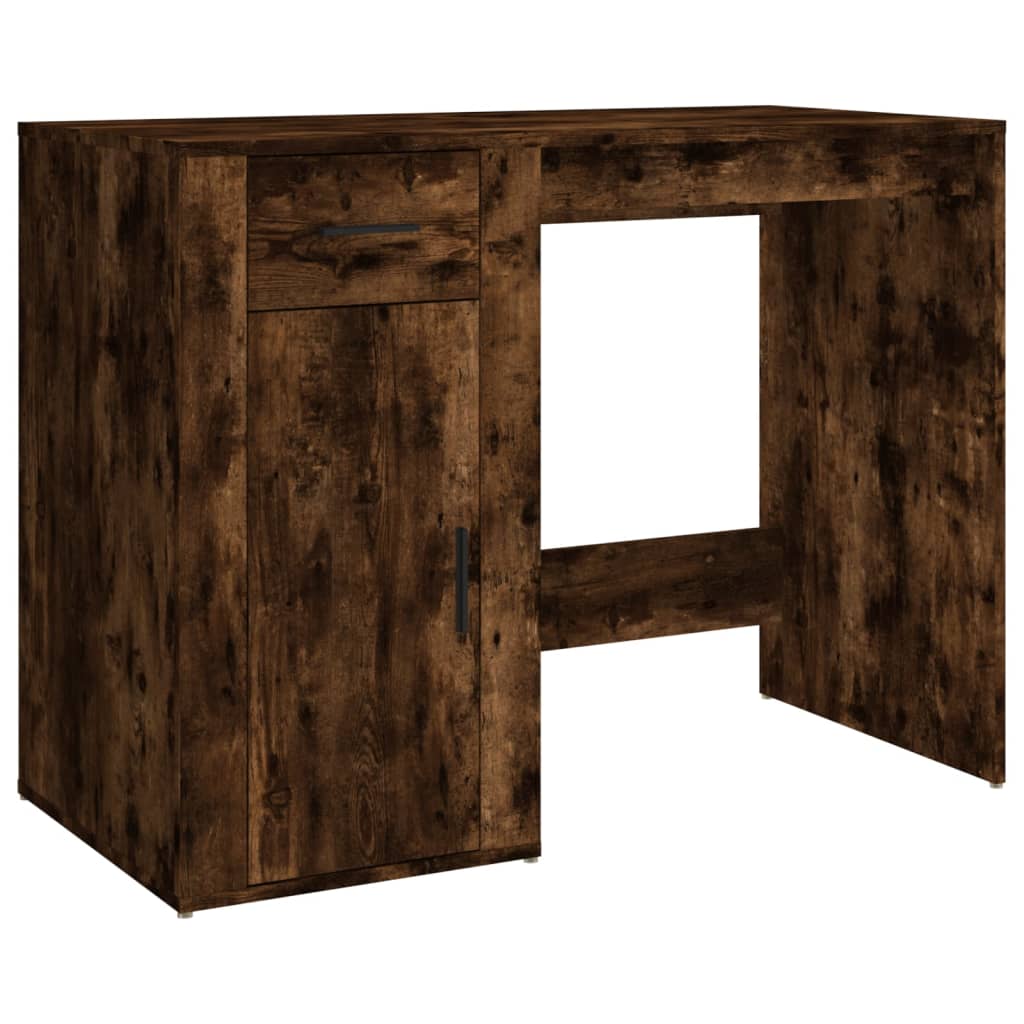 skrivebord 100x49x75 cm konstrueret træ røget egetræsfarve - Image 2