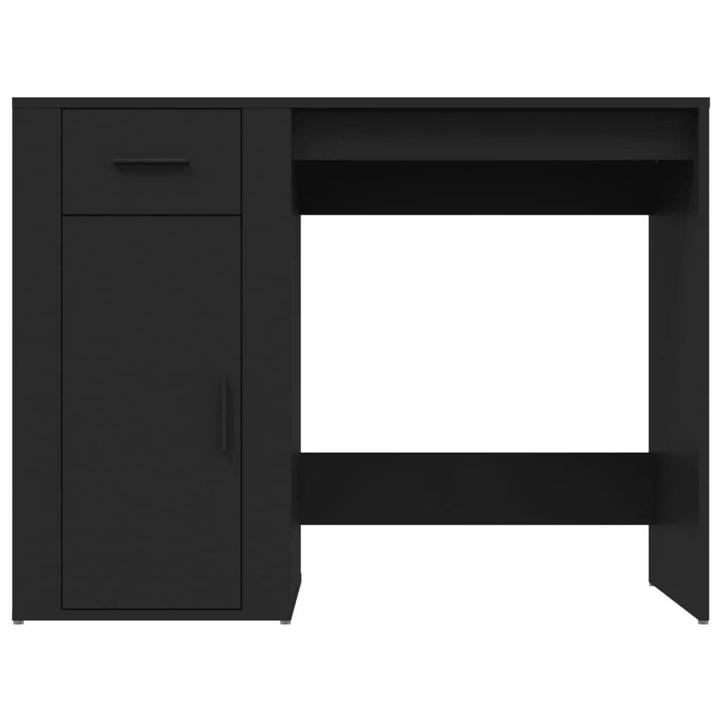 skrivebord 100x49x75 cm konstrueret træ sort - Image 6