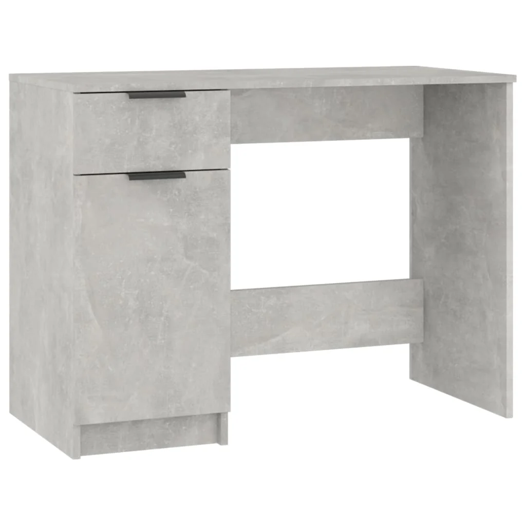 skrivebord 100x50x75 cm konstrueret træ betongrå - Image 2
