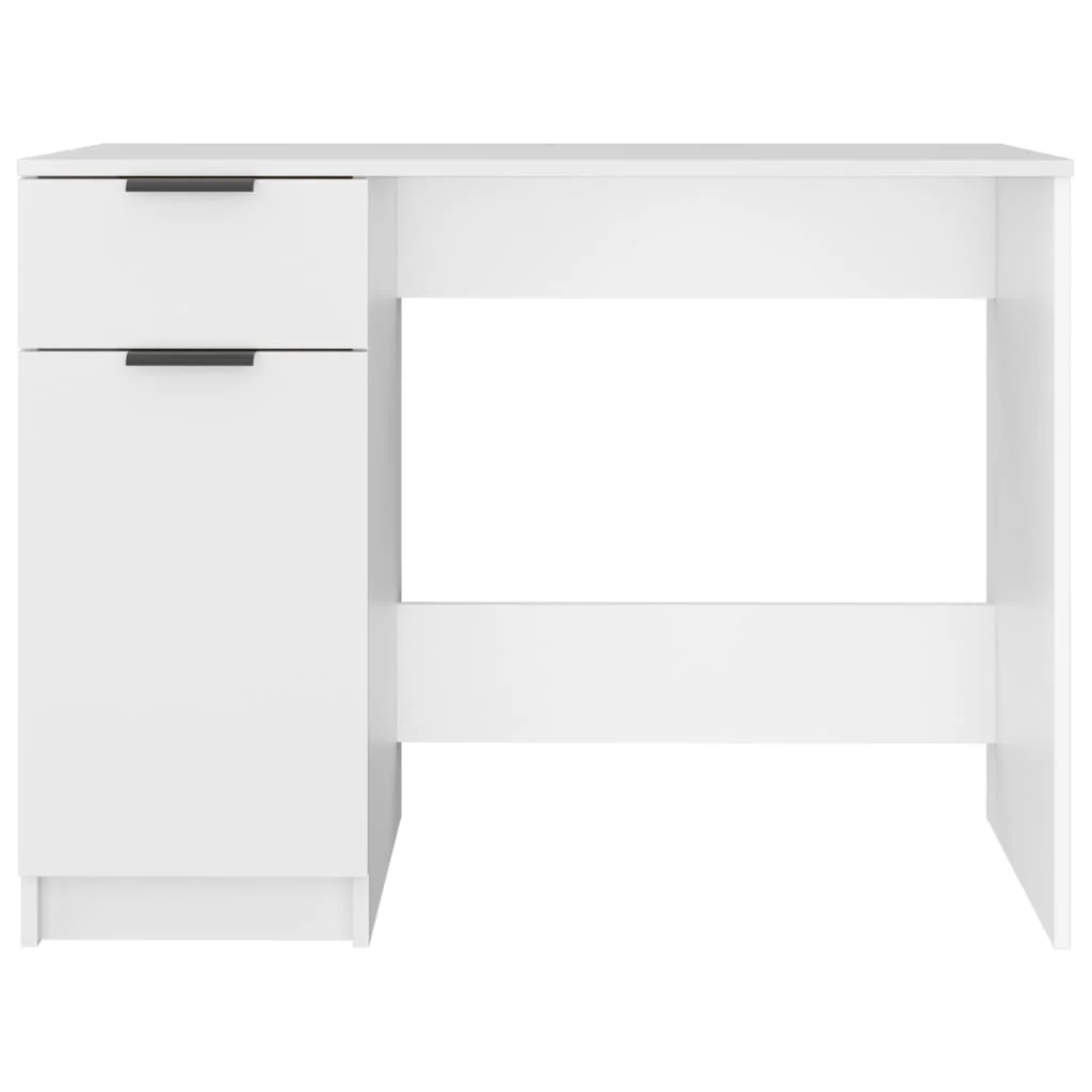 skrivebord 100x50x75 cm konstrueret træ hvid - Image 7