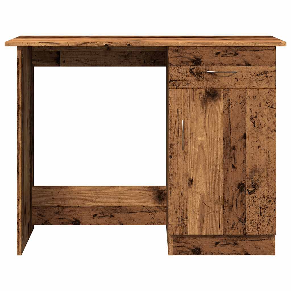 skrivebord 100x50x76 cm konstrueret træ antikt trælook - Image 4