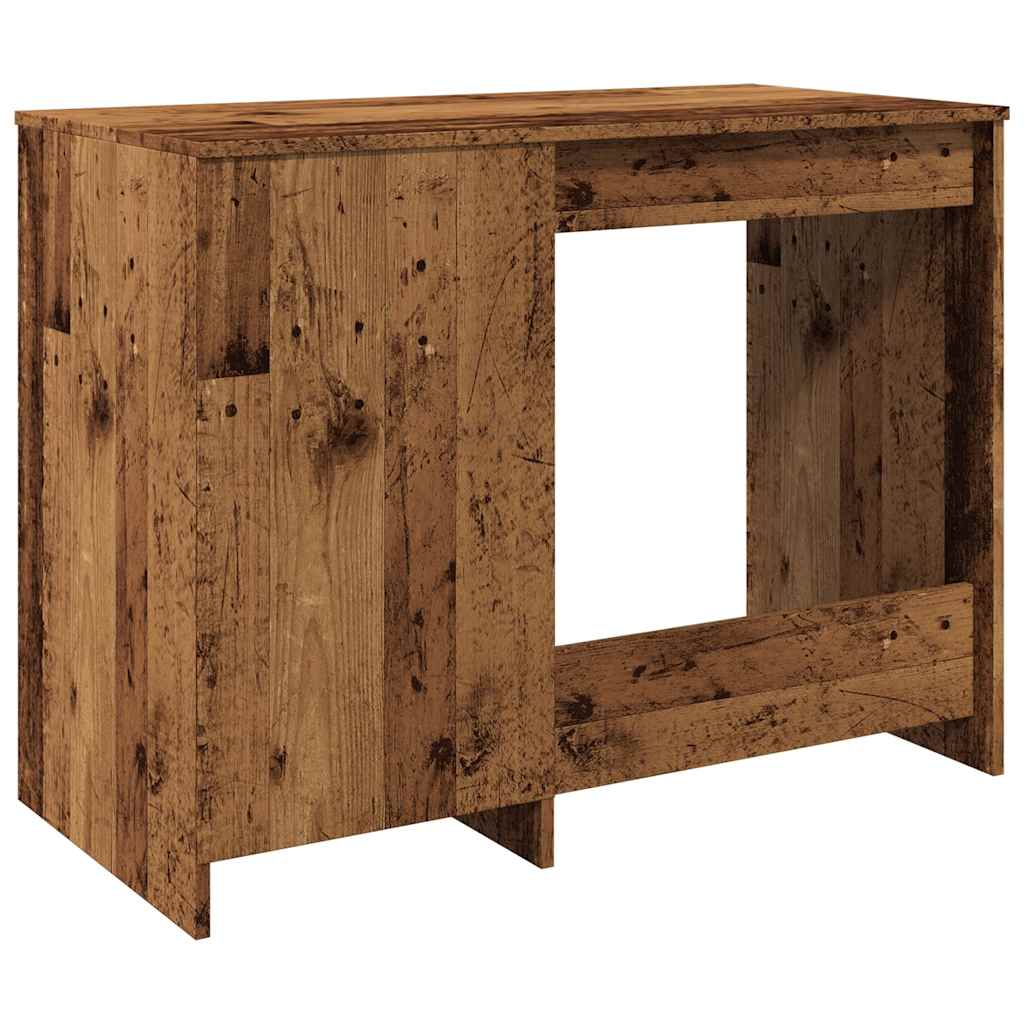 skrivebord 100x50x76 cm konstrueret træ antikt trælook - Image 7