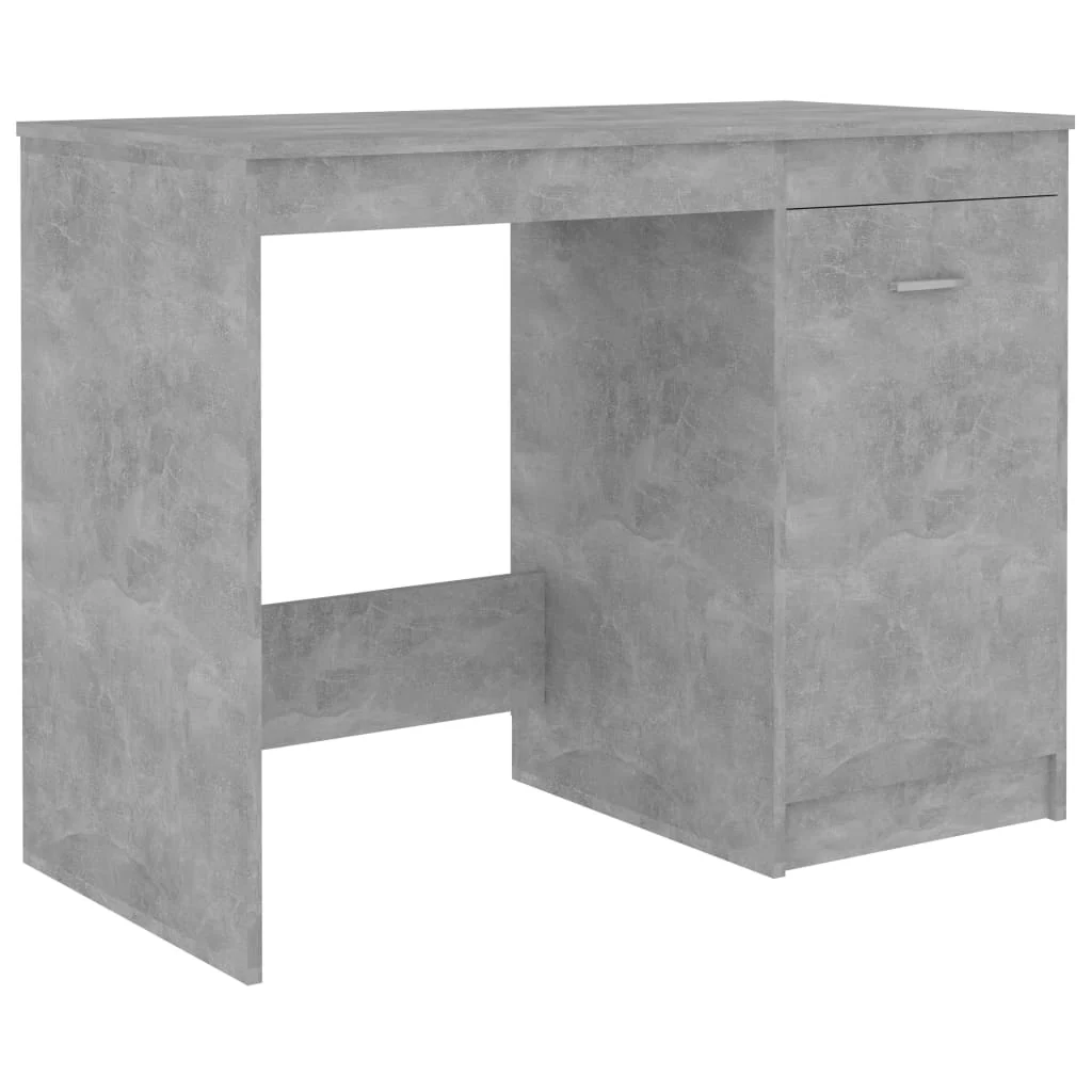 skrivebord 100x50x76 cm konstrueret træ betongrå - Image 2