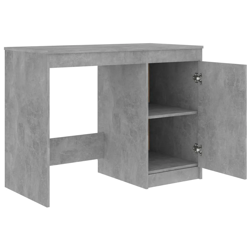 skrivebord 100x50x76 cm konstrueret træ betongrå - Image 4