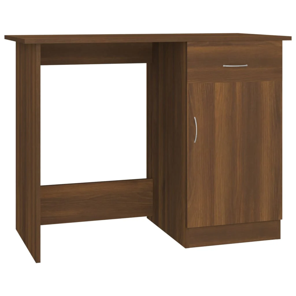 skrivebord 100x50x76 cm konstrueret træ brun egetræsfarve - Image 2