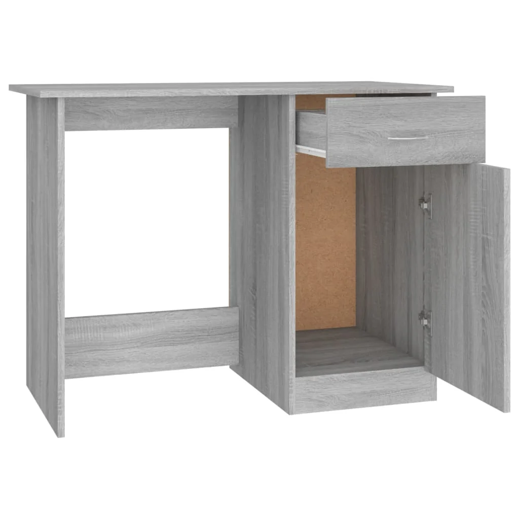 skrivebord 100x50x76 cm konstrueret træ grå sonoma-eg - Image 7