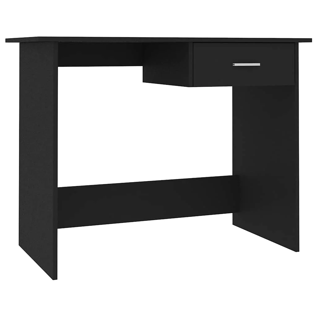 skrivebord 100x50x76 cm konstrueret træ sort - Image 2