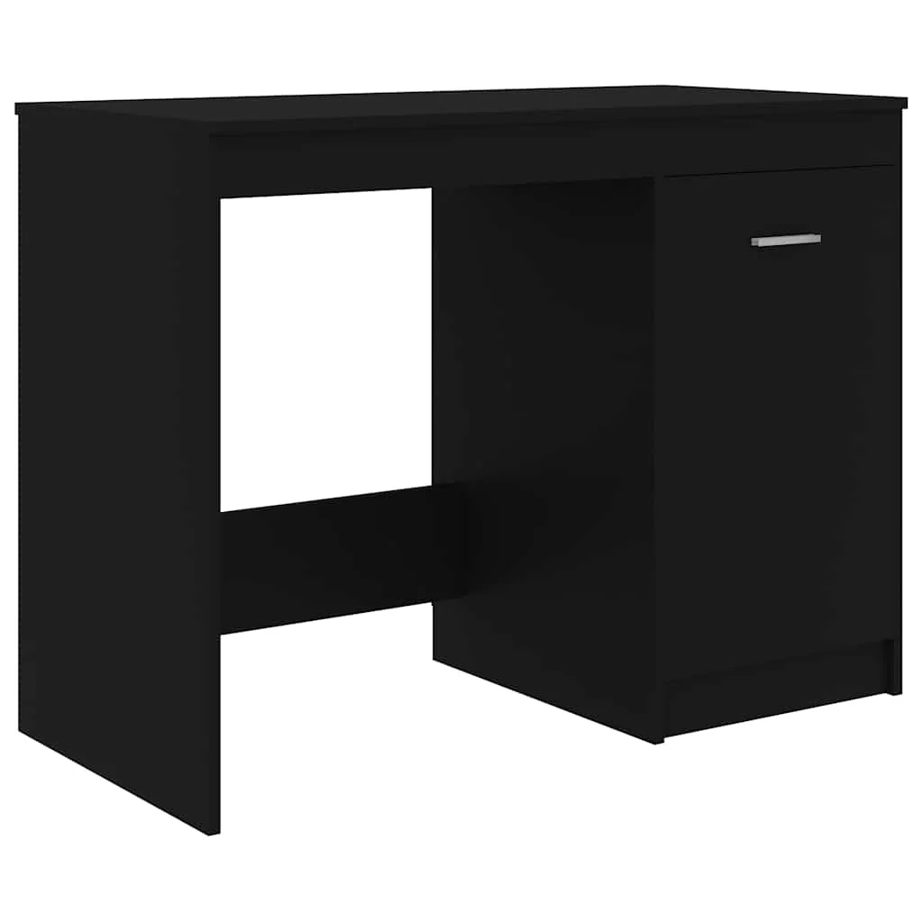 skrivebord 100x50x76 cm konstrueret træ sort - Image 2