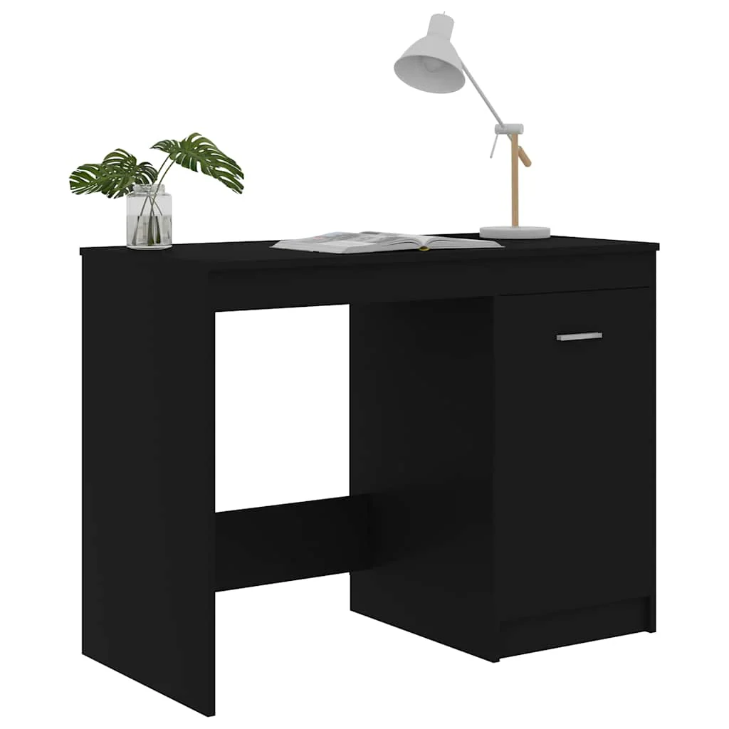 skrivebord 100x50x76 cm konstrueret træ sort - Image 5