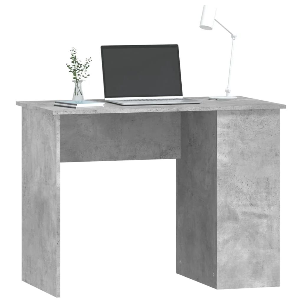 skrivebord 100x55x75 cm konstrueret træ betongrå - Image 3