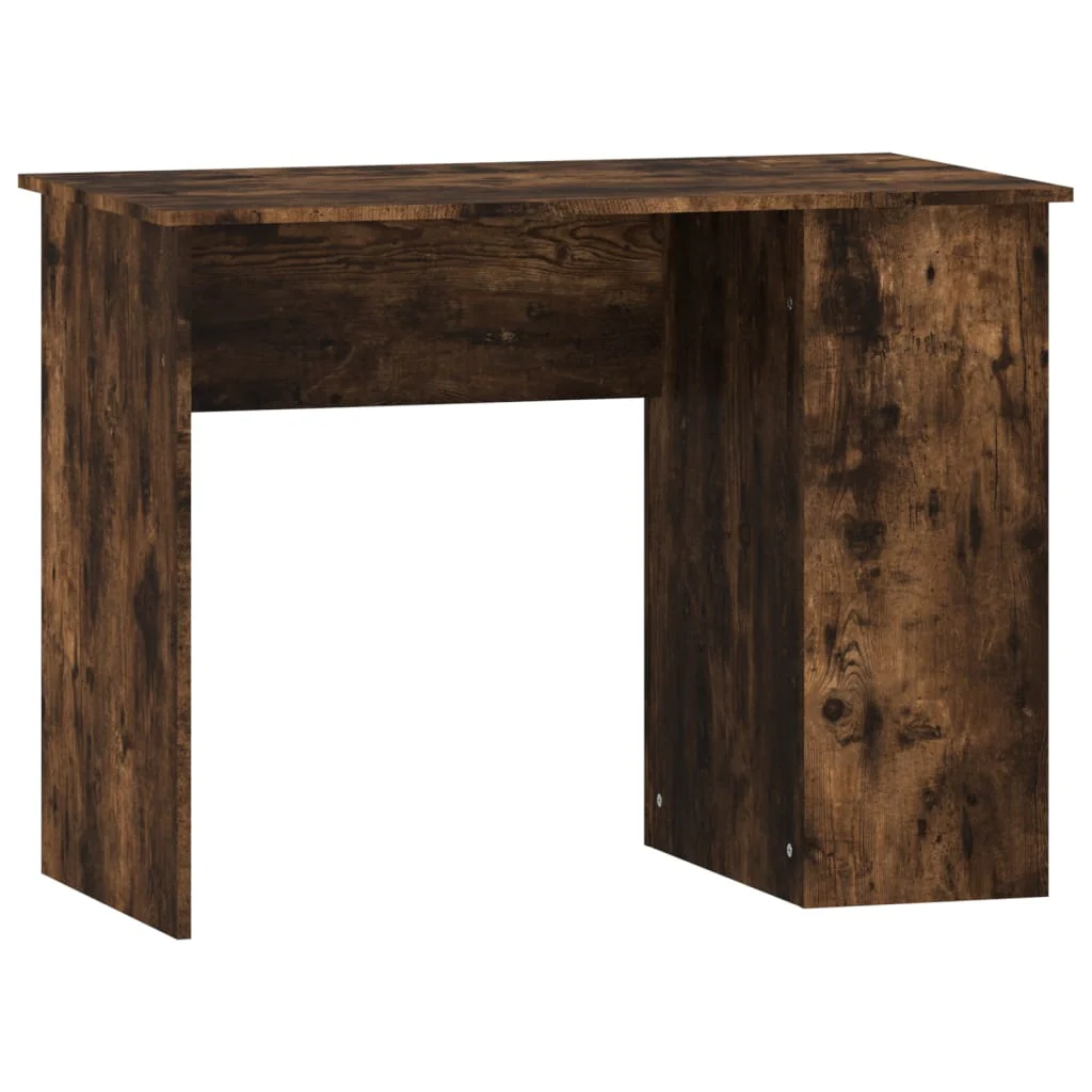 skrivebord 100x55x75 cm konstrueret træ røget egetræsfarve - Image 2