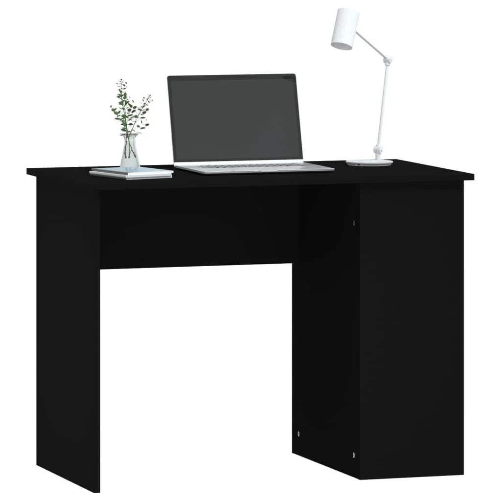 skrivebord 100x55x75 cm konstrueret træ sort - Image 3