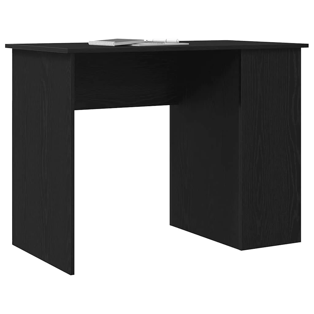 skrivebord 100x55x75 cm konstrueret træ sort egetræsfarve - Image 4