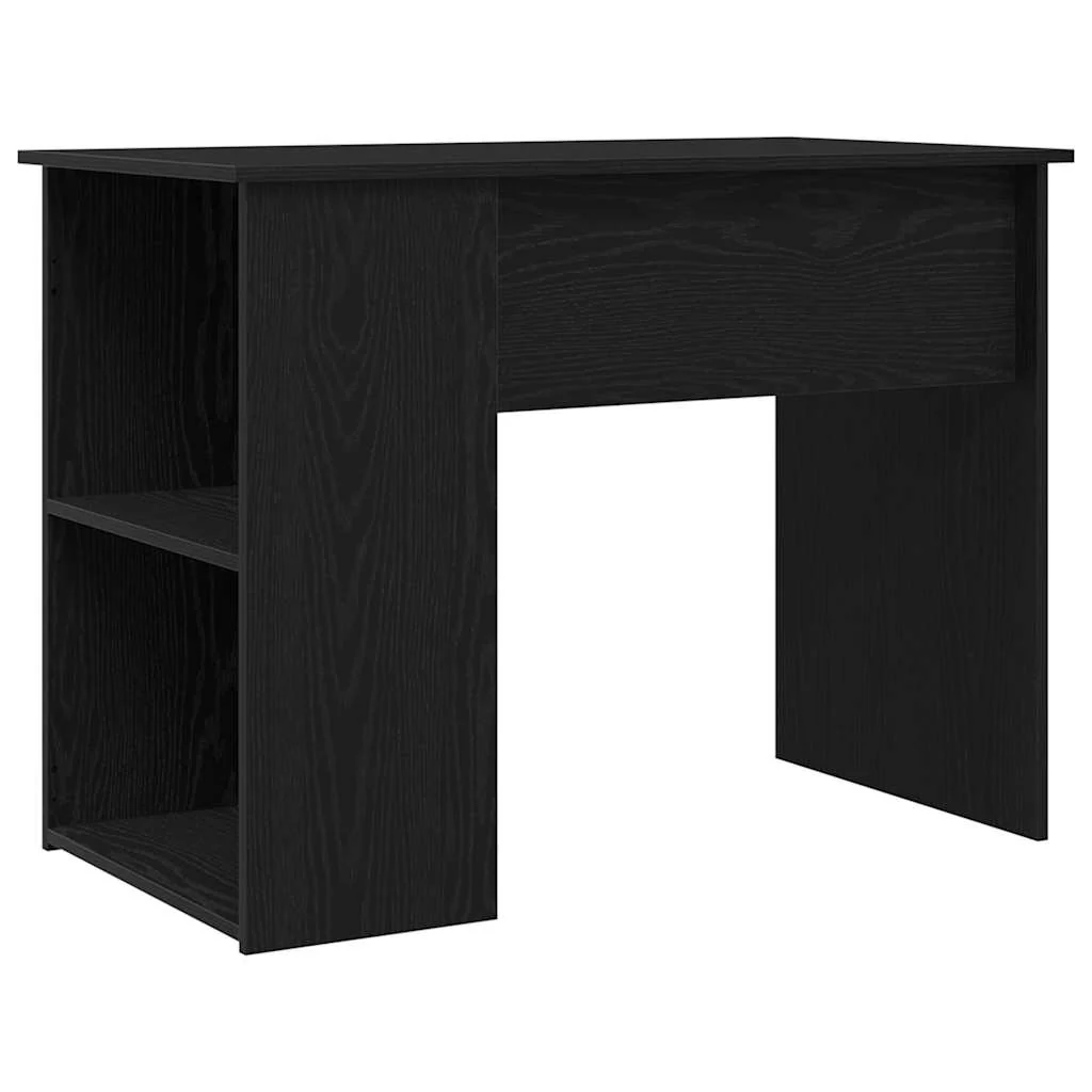 skrivebord 100x55x75 cm konstrueret træ sort egetræsfarve - Image 7