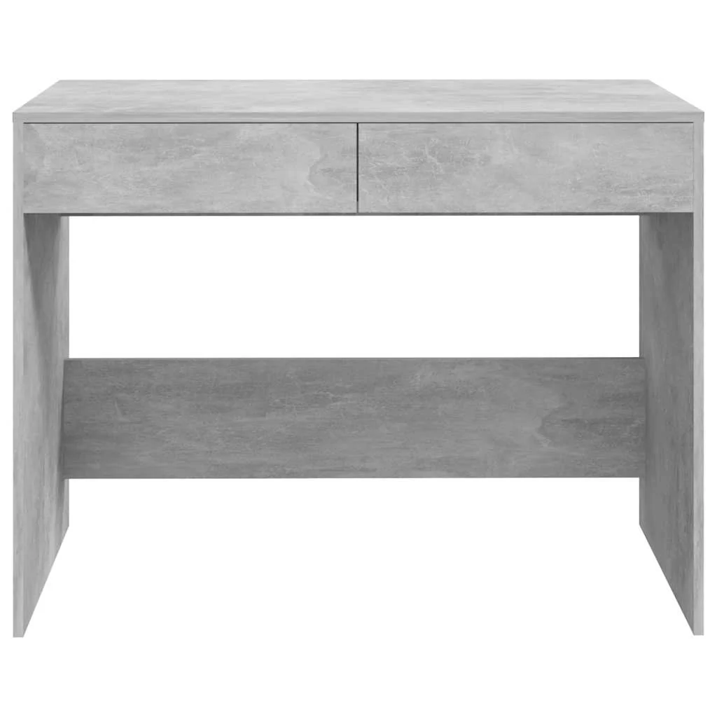 skrivebord 101x50x76,5 cm konstrueret træ betongrå - Image 5