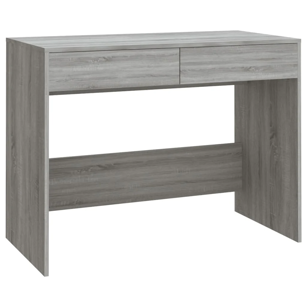 skrivebord 101x50x76,5 cm konstrueret træ grå sonoma-eg - Image 2
