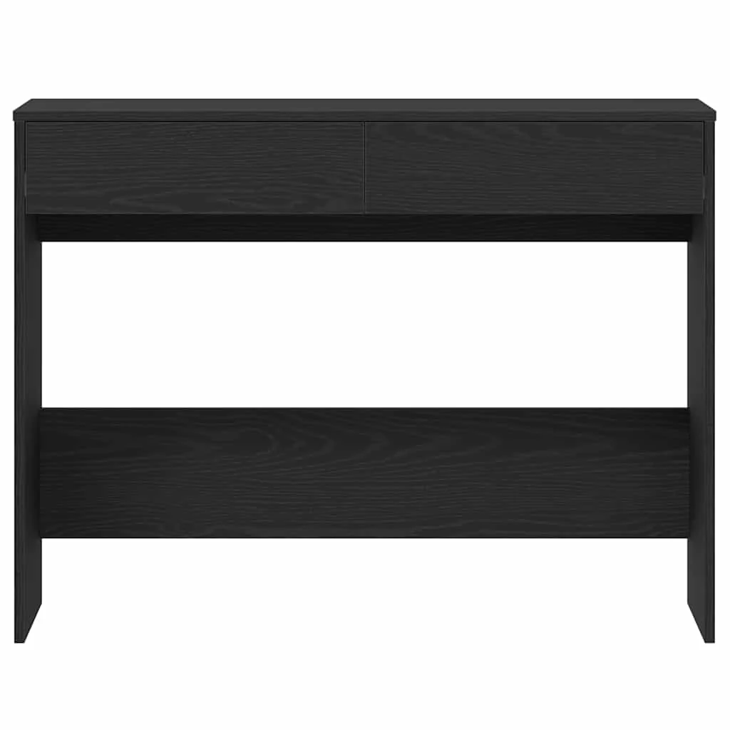 skrivebord 101x50x76,5 cm konstrueret træ sort egetræsfarve - Image 6